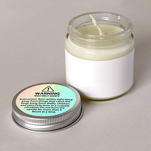 Holographic Candle Warning Labels Candle Jar Container Stickers Wax Melting Safety Stickers for Jars Tins Containers Making Supplies(240 Pieces)