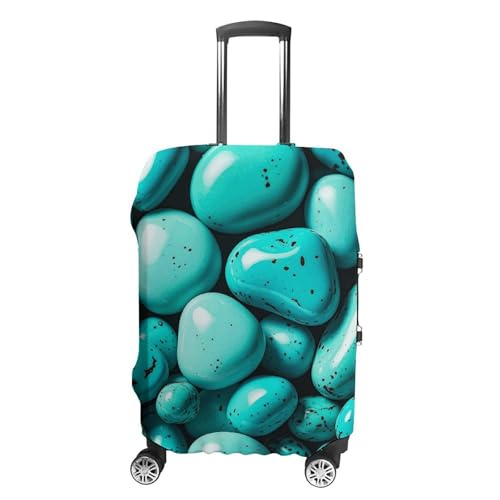 Aqua Blue Turquoise Luggage Covers Tsa Approved Suitcase Cover Elastic Washable Luggage Sleeve Carry on Cover Protector Anti-Scratch Suitcase Protector Fits 19-30 Inch Case(L)