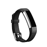 Newest Replacement Wristband With Watch Buckle Design for Fitbit Alta HR and Alta (No Tracker) (Black)