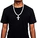 Charles Raymond Iced Out Cross Pendant on Tennis Chain for Men or Women - Bling'ed Out Hip Hop Jewelry on Blast! - Gold or Silver and Size Your Choice - TN001 (24
