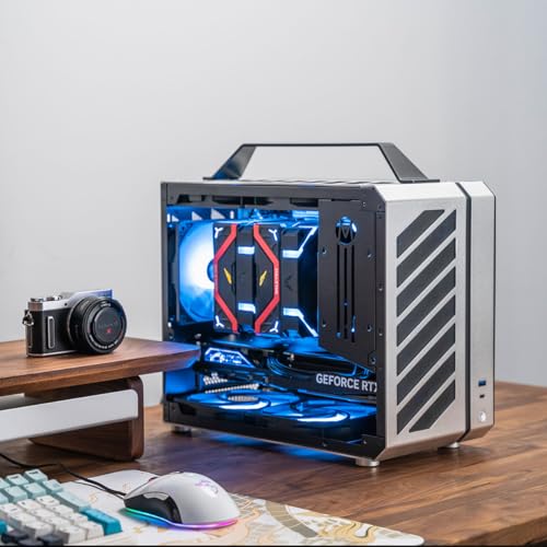 Image of Mechanic Master C28 Compact Matx Case w /Handle, 240AIO, 335mm GPU | 240AIO requires SFX PSU; ATX140 PSU only with air cooler, carry handle portable, slim tower for deskside use