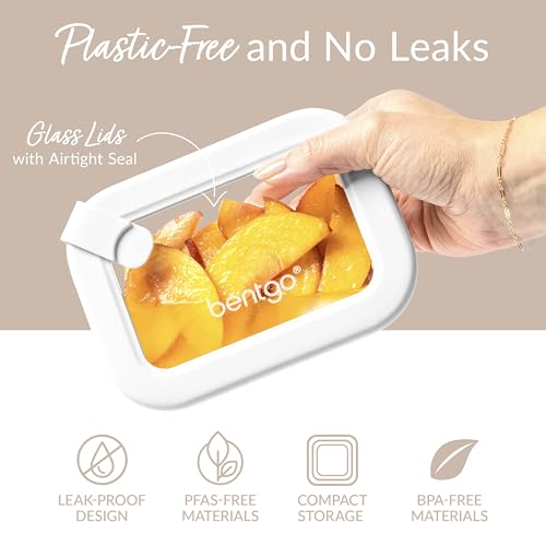 Image of Bentgo Signature Glass Food Storage Containers with Lids, 8 Piece Set