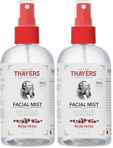 Thayers Rose Petal Alcohol-Free Mist Toner with Witch Hazel & Aloe Vera 237ml (Pack of 2)