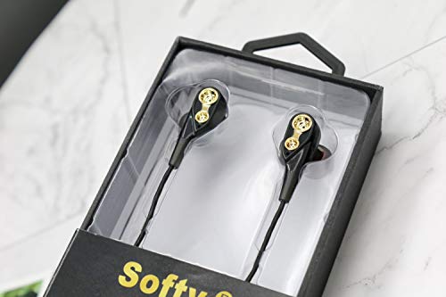 Image of SOFTY SEP-08 in-Ear Headset with MIC, for Music and Talk, Dual Speaker for Extra BASS Clear Sound, Special Design Black