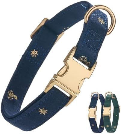 Petiry Soft Fall Dog Collar with Safety Metal Buckle Adjustable Durable Comfort Velvet Corduroy Collars for Small Dogs Neck 25-38cm Orange
