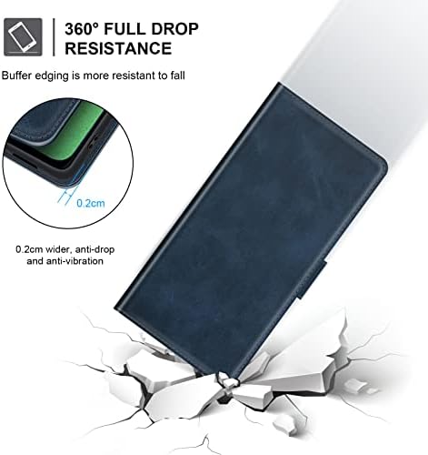 doeboe for Samsung Galaxy A13 5G Case, PU Leather Flip Folio Book Wallet Phone Case Cover, TPU Soft Rubber Protective Case with Magnetic Closure and Kickstand Card Holder Slots for Galaxy A13(Blue)