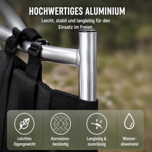 CLKAX Lastenkraxe Cadre de sac à dos pliable, 20 kg, 32 x 23 x 68 cm, cadre de sac portable avec sangles réglables, cadre extérieur en aluminium pour extérieur, camping et randonnée – vue 6