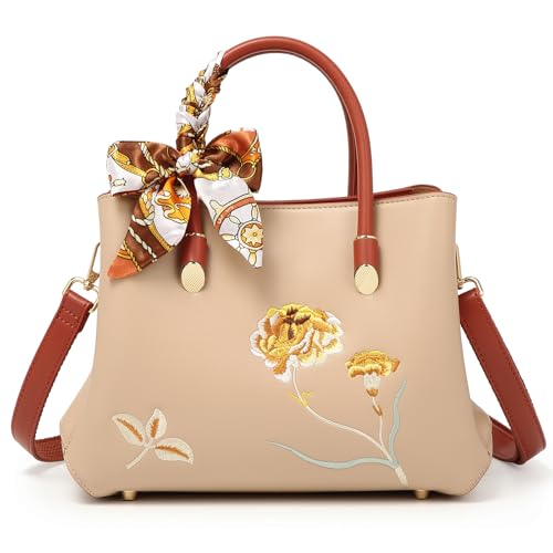 Women Purses Satchel Handbags Fashion Ladies Top Handle Handbag Crossbody Shoulder Bags Tote (Off White)