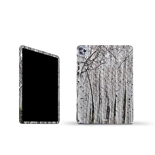 Image of MightySkins Carbon Fiber Skin Compatible with Apple iPad Pro 11 inch M2 4th Gen (2022) Full Wrap Kit - Birch Forest | Protective, Durable Textured Carbon Fiber Finish | Easy to Apply | Made in The USA