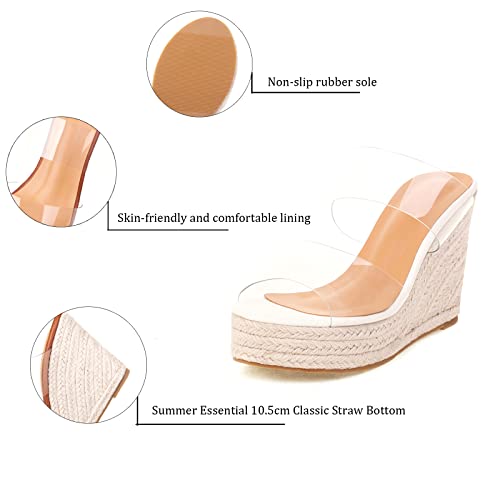 VARECOLA Espadrille Wedge Sandals for Women, Open Toe Platform Slides by VARECOLA - Used condition - Image 7