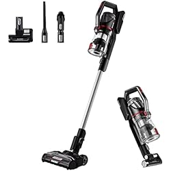 EUREKA Lightweight Cordless Vacuum Cleaner with LED Headlights, 450W Powerful BLDC Removable Battety Handheld Vac for Multifloors, Carpet & Hardwood Floor, Altitude Pro + Motorized Pet Tool, Red