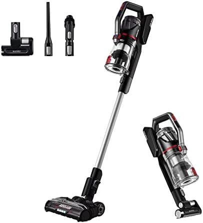 EUREKA Lightweight Cordless Vacuum Cleaner with LED Headlights, 450W Powerful BLDC Motor Convenient Stick and Handheld Vac, Removable Battery for Multi-Flooring, Altitude pro, Red