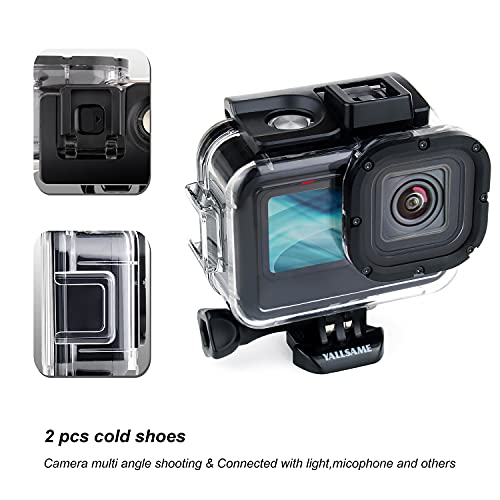 YALLSAME-Side-Open-Case-for-GoPro-Hero-13-12-11-10-9-Black-Skeleton-Housing-Protective-Frame-Mount-Case-Features-2-Cold-Shoe-Mount-and-Side-Opening-for-Charging-Accessory-for-GoPro-9-10-11-12-13-Black