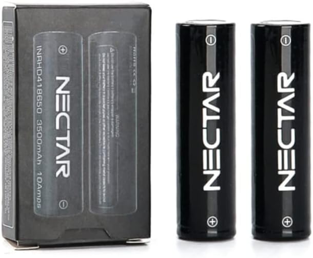 Vape Batteries | 2 Year Warranty | 3500mAh, 10A - 2x Nectar HD4 High Drain Rechargeable Batteries (Pack of 2)
