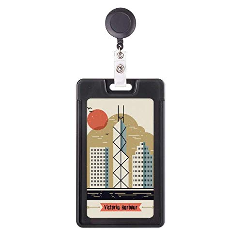 Étui rétractable pour badge Hong Kong Victoria Harbour enrouleur carte