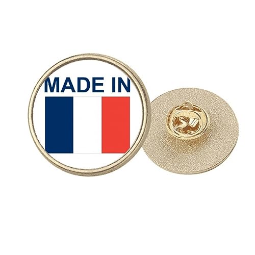 Broche ronde dorée France Country Love M idée cadeau idéal pour femme