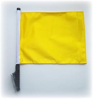 Yellow Golf Cart Flag EZ Stick On & Off Suction Cup Bracket