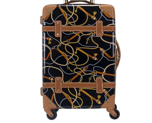 Chariot Regal Vintage Style 2-Piece Hardside Carry-On Retro Train Case Spinner Luggage Set - Black4