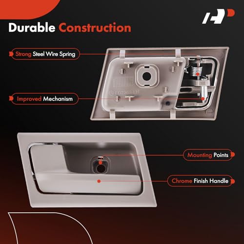 A-Premium Front or Rear Driver Side Interior Door Handle Compatible with Ford Crown Victoria 2006-2011 & Mercury Grand Marquis 2006-2011, Stone, Replace# 6W3Z5421819AC by A-Premium - Used condition - Image 4