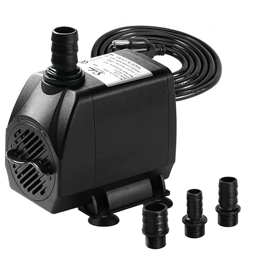 Image of Simple Deluxe 9.2ft High Lift 550GPH 45W Water Table Pump (2082L /H) with 3 Nozzles, Perfect for Fish Tank, Hydroponics, Pond, Aquarium, Black