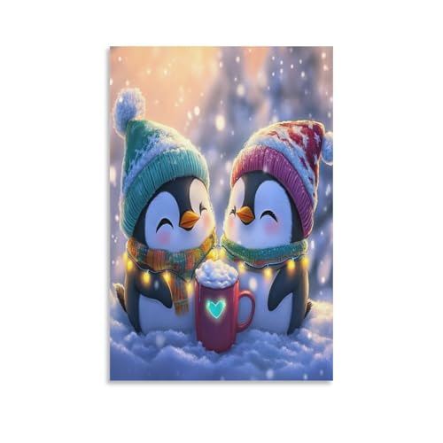 Cuadro de pingüino para decorar las paredes de tu salón