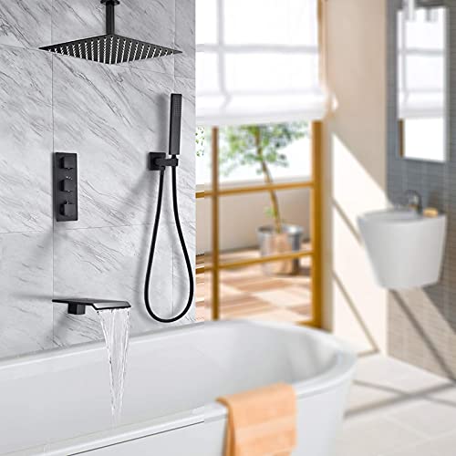 Ensemble de formes de douche portable et robinet de douche 3 fonctions avec cascade - 7