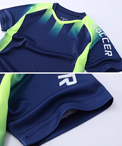 M2C Boys 2-Pack Jersey Soccer Knit Set Sport Team Uniform Shirt and Shorts 11-12 Navy/Gradient White