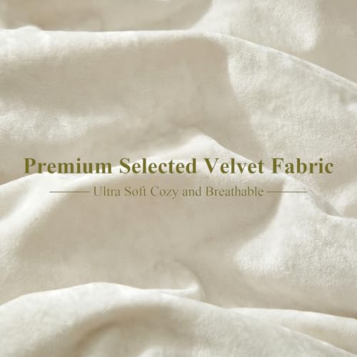 Ivellow Lightweight 5-Piece Crushed Velvet Comforter Set (1 Comforter, 2 Pillow Shams, 2 Euro Shams) - Image 7