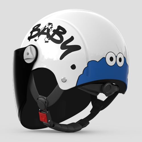 Kinder-3/4-Motorrad-Halbhelm Für Jungen Und Mädchen, Offener Sonnenblende-Helm, DOT/ECE-Zugelassener, Leichter Sommer-ATV-Moped-Helm Z11,45-55CM