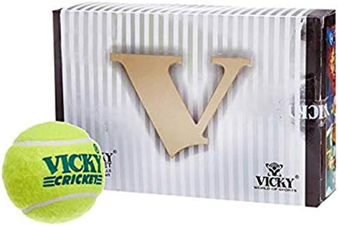 Vicky Cricket Tennis Ball - Cricket Yellow Cricket Tennis Ball (Pack of 6, Yellow)