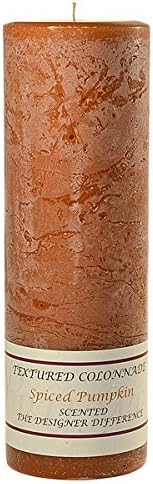 Textured 3x9 Spiced Pumpkin Pillar Candle for Wedding/Dinner, Holiday Event, Home Decoration, 90 to 110 Hours, 3 in. diameterx9.25 in. Tall, 1 Piece