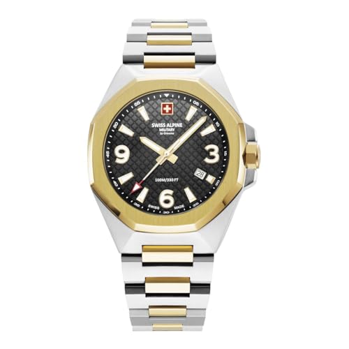Swiss Alpine Military Herren Armbanduhr Typhoon mit Edelstahlarmband, 10 Bar, 42 mm, 70.051.147