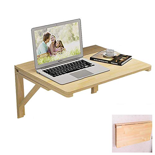 Preisvergleich Produktbild PENGFEI Wandtisch Klappbar Wandklapptisch Schreibtische Faltbar Esstisch Zuhause Wohnzimmer Massivholz, Lackfarbe, 11 Größen (Farbe : Holz, größe : 50x30CM)