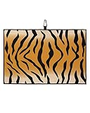 Beisseid Golf Towel Tiger Skin Towels for Golf Bags Orange Camouflage Black Stripes Sports Towel wit