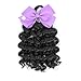 Kids Ponytail Curly Braids Hair Extension Detachable Synthetic Curly Hairpieces With Bows Protective Easy Hairstyle For Girls Toddlers Children Gift (Natural Black, Curly-6Inch(2pcs))