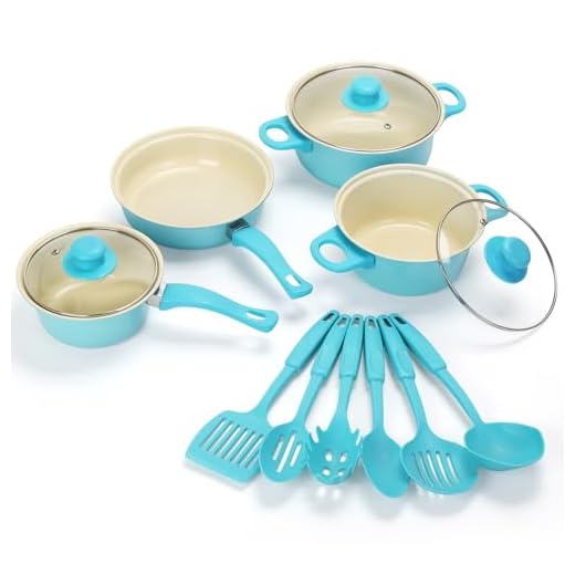 Non-Stick Cookware Set, 13 Piece Set Portable Lightweight Cast Iron Pots and Pans with Glass Lids and Nylon Utensils, Outdoor Camping Picnic Travel