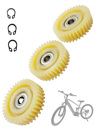 3-piece set of 36T 47.5mm diameter nylon motor gears with bearings and nylon planetary gear flywheels for 500W-1000W left-side hub motors, electric mountain bikes, folding bikes, mopeds, and fat bikes