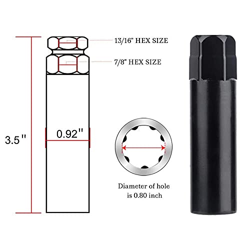 Dcvamous 24 Pc 14X1.5 Lug Nuts Chrome 7-Spline Compatible With Chevy Gmc Aftermarket Wheels - M14X1.5 Closed End Lugnuts 2" Tall Cone Seat With Key For Sierra Silverado 1500 Suburban Yukon Escalade #TOP4