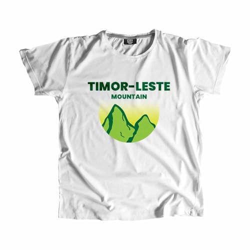 T-shirt Timor Leste Mountain en coton de qualité supérieure blanc
