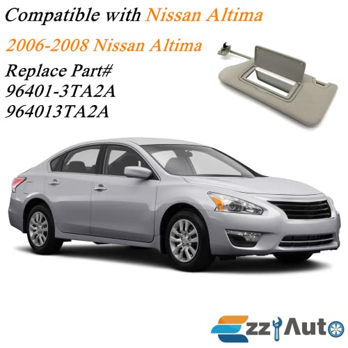 Ezzy Auto Gray Left Driver Side Sun Visor Compatible with Nissan Altima 2013-2016 96401-3TA2A 964013TA2A