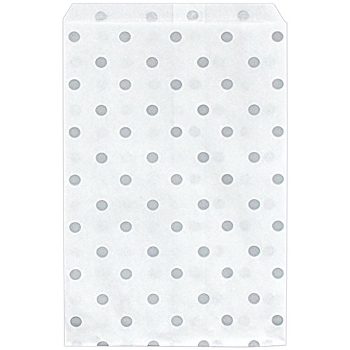 200 pcs Shimmering Silver Polka Dot Paper Merchandise Gift Bags Shopping Sales Tote Bags 6
