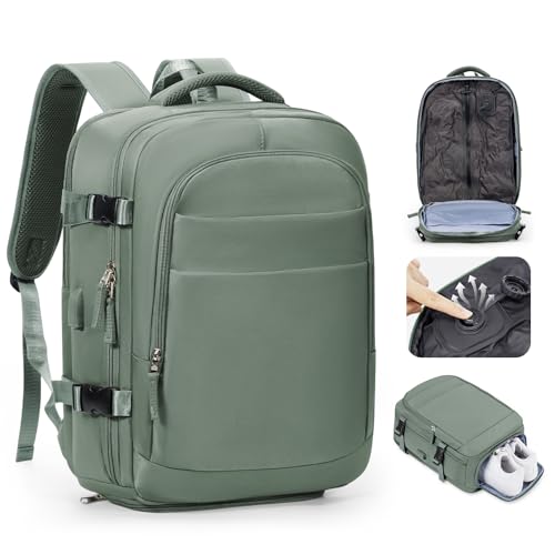 Sac à dos compression sous vide homme femme bagage cabine 40x30x20 vert