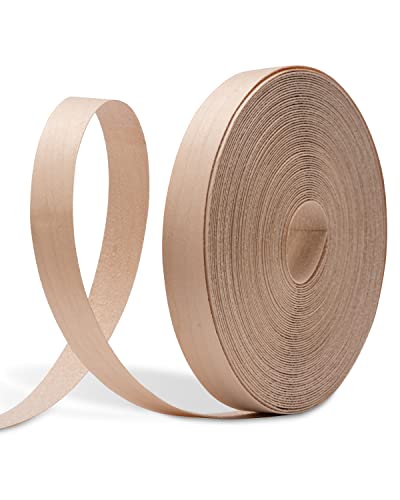 Image of Maple Edge Banding, 3 /4 inch X 50ft Roll Real Maple Wood Veneer Edging, Flexible Pre-glued Plywood Edge Banding Strips with Strong Hot Melt Adhesive Iron-on Edgebanding for Furniture Restoration