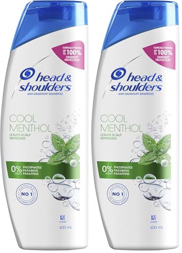 Head & Shoulders Cool Menthol Anti-Dandruff Shampoo, 400 ml (Pack of 2)