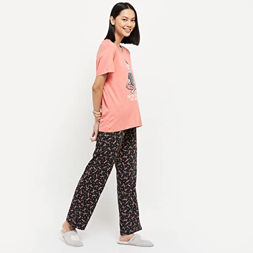 Image of Max Women's Printed Round Neck Half Sleeve Cotton Pyjama Set
