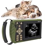 ZXINXIN Ecografo Veterinario, ecografo Portatile B-scan con sonda da 3,5 MHz, Schermo LED da 5,6 Pollici, 8 Pseudo-Colori, Immagini HD, per la gestazione in suini, Pecore, Cani e Gatti