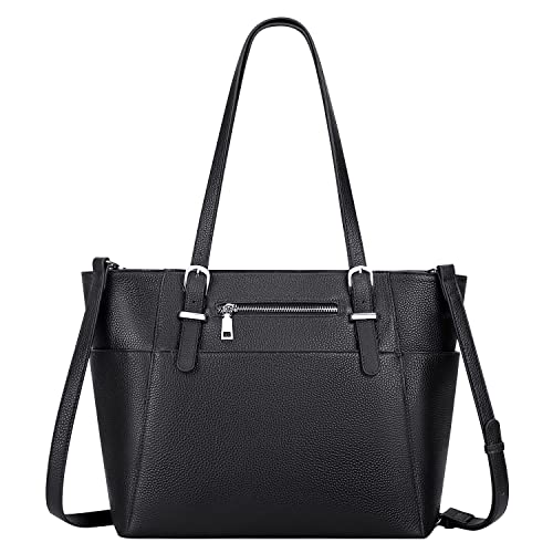 Over Earth Women Leather Handbags Genuine Leather Tote Shoulder Bag With Multi Pockets(O105E Ug Black) #TOP25