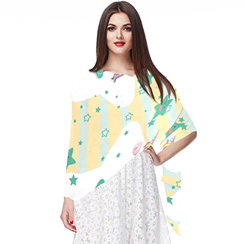 Foulard licorne en soie écharpe longue plage et hijab chic