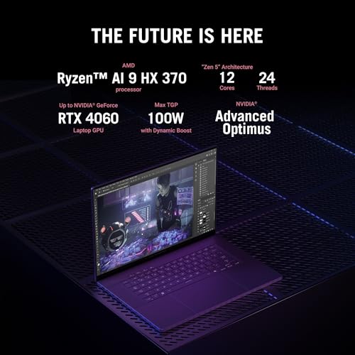 ASUS ROG Zephyrus G16, Gaming Laptop, 16" ROG Nebula Display, 240Hz 500 nits, AMD Ryzen AI 9 HX 370 (16GB RAM/1TB SSD/NVIDIA GeForce RTX 4060/Win... - Image 2