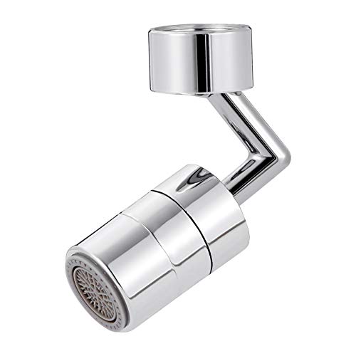 TOPMOON Kitchen Faucet Aerator, 720 Degree Big Angle Swivel Sink Faucet Aerator 2-Flow Kitchen Sink Aerator Head Faucet Sprayer Attachment Faucet Extender with Adapter for Kitchen Bathroom Washroom